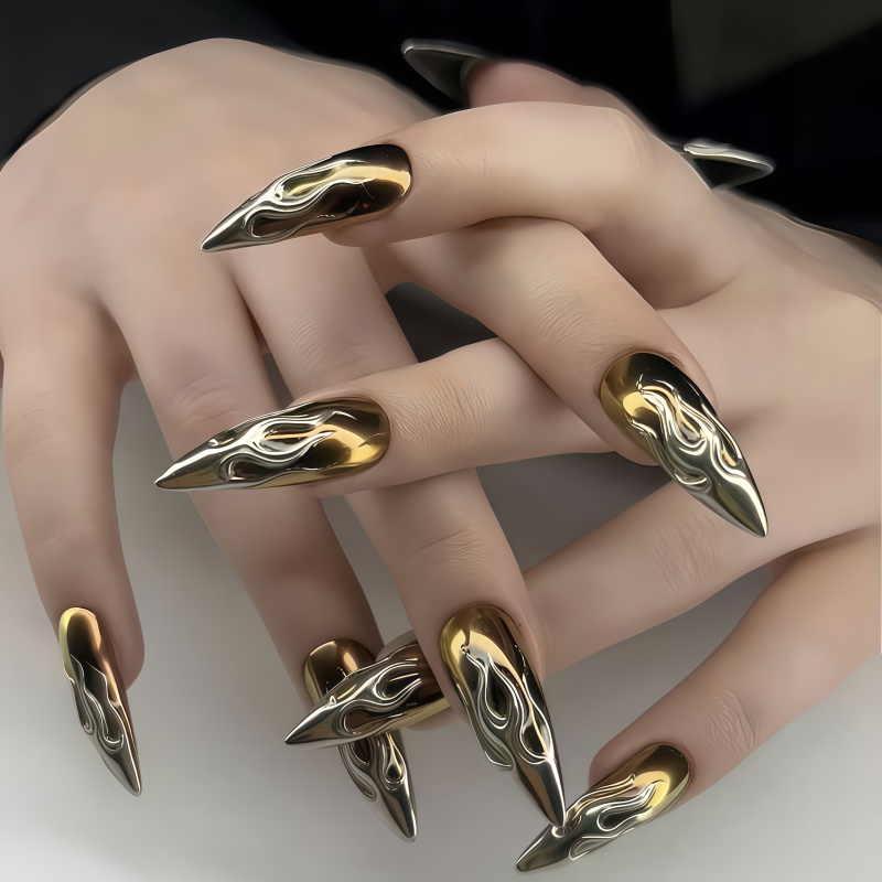 Nail Art Chrome - 24 Adet 3D Krom Gümüş Altın