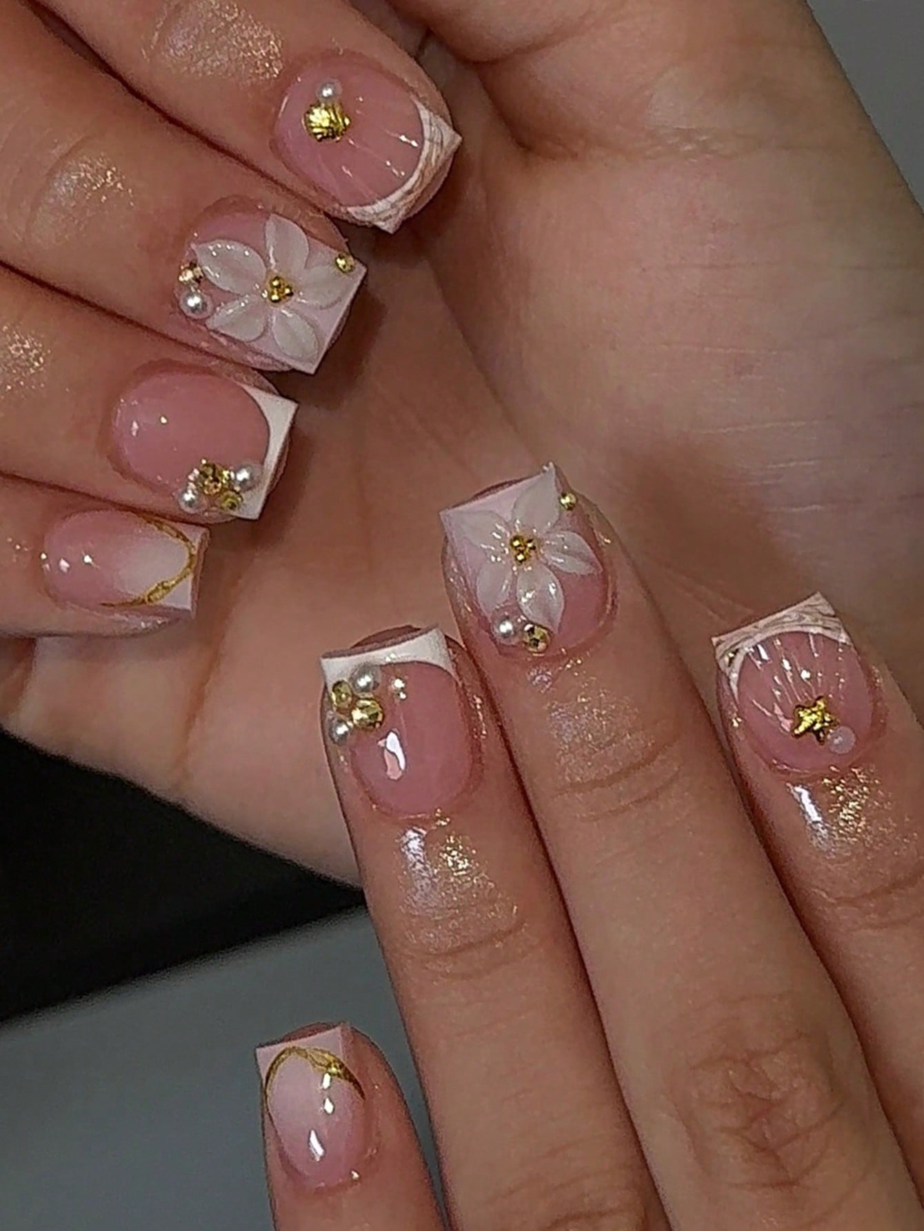 Nail Art Chrome - 24 Adet Kısa Kare Beyaz Fransız
