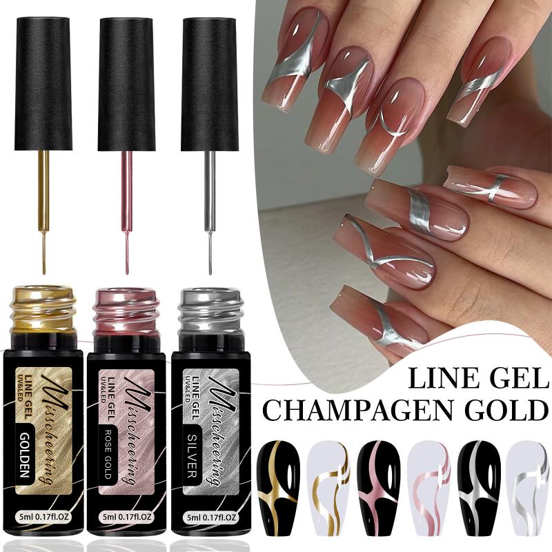 Nail Art Chrome - Altın Gümüş Metalik Liner Jel Oje