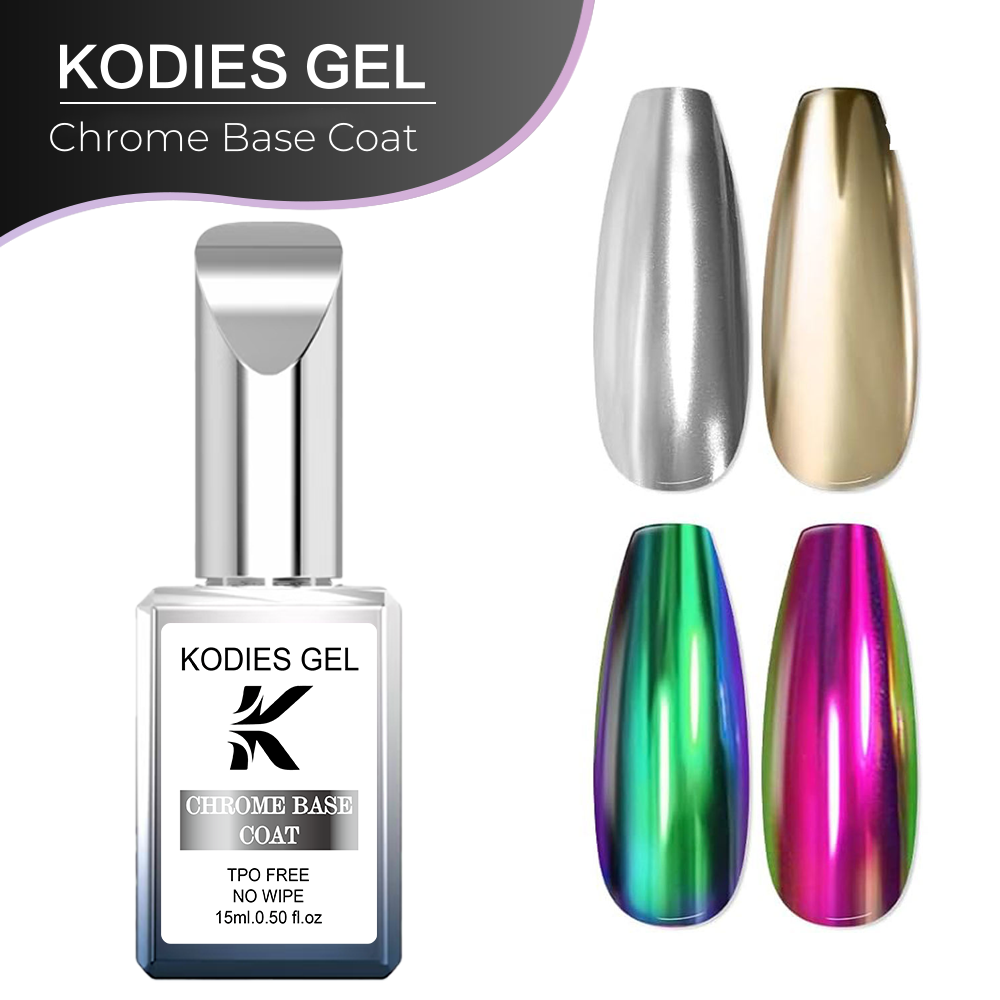 Nail Art Chrome - KODIES GEL Şeffaf Krom Baz Kat