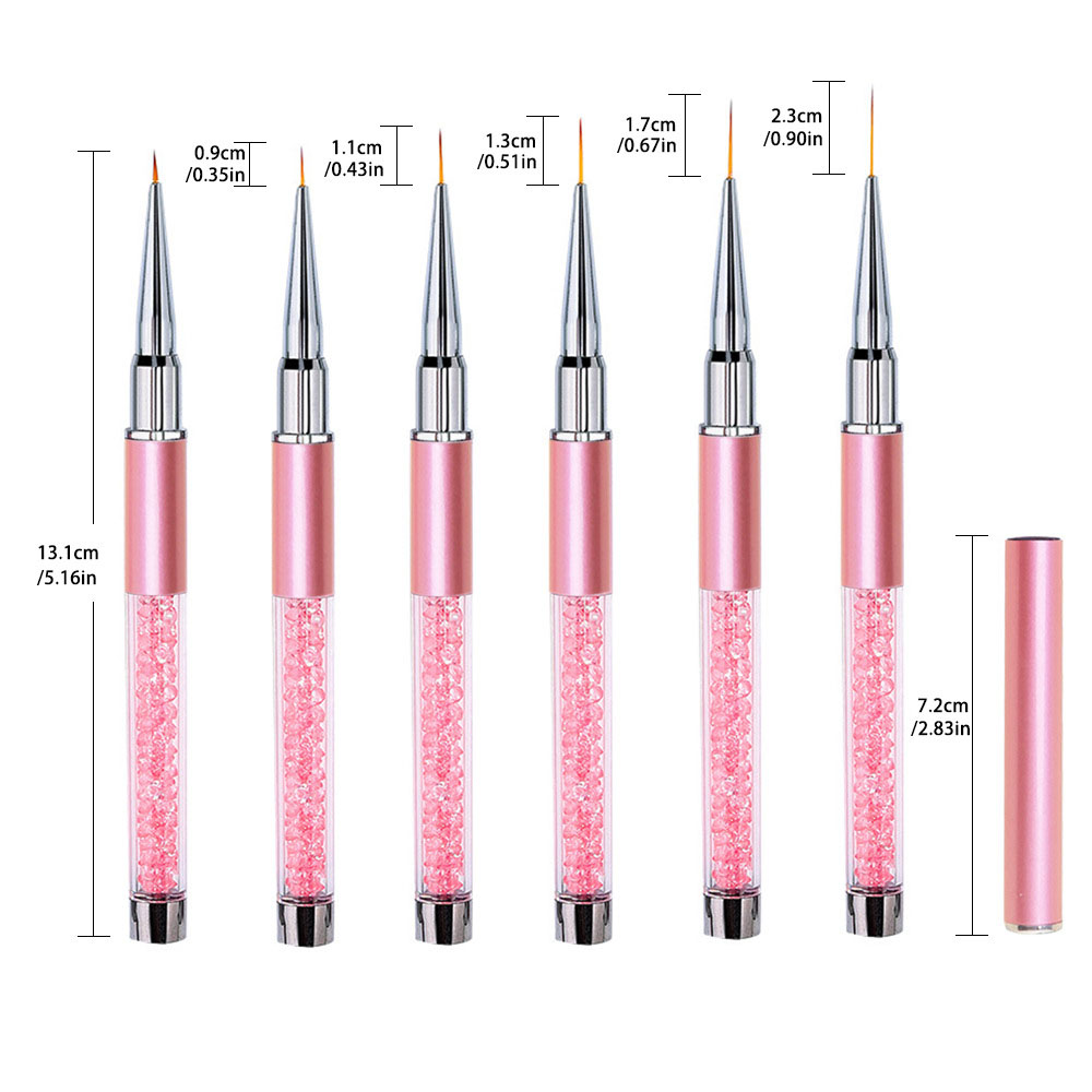 Nail Art Kaki - 6'lı Set Akrilik Fransız Çizgili Tırnak