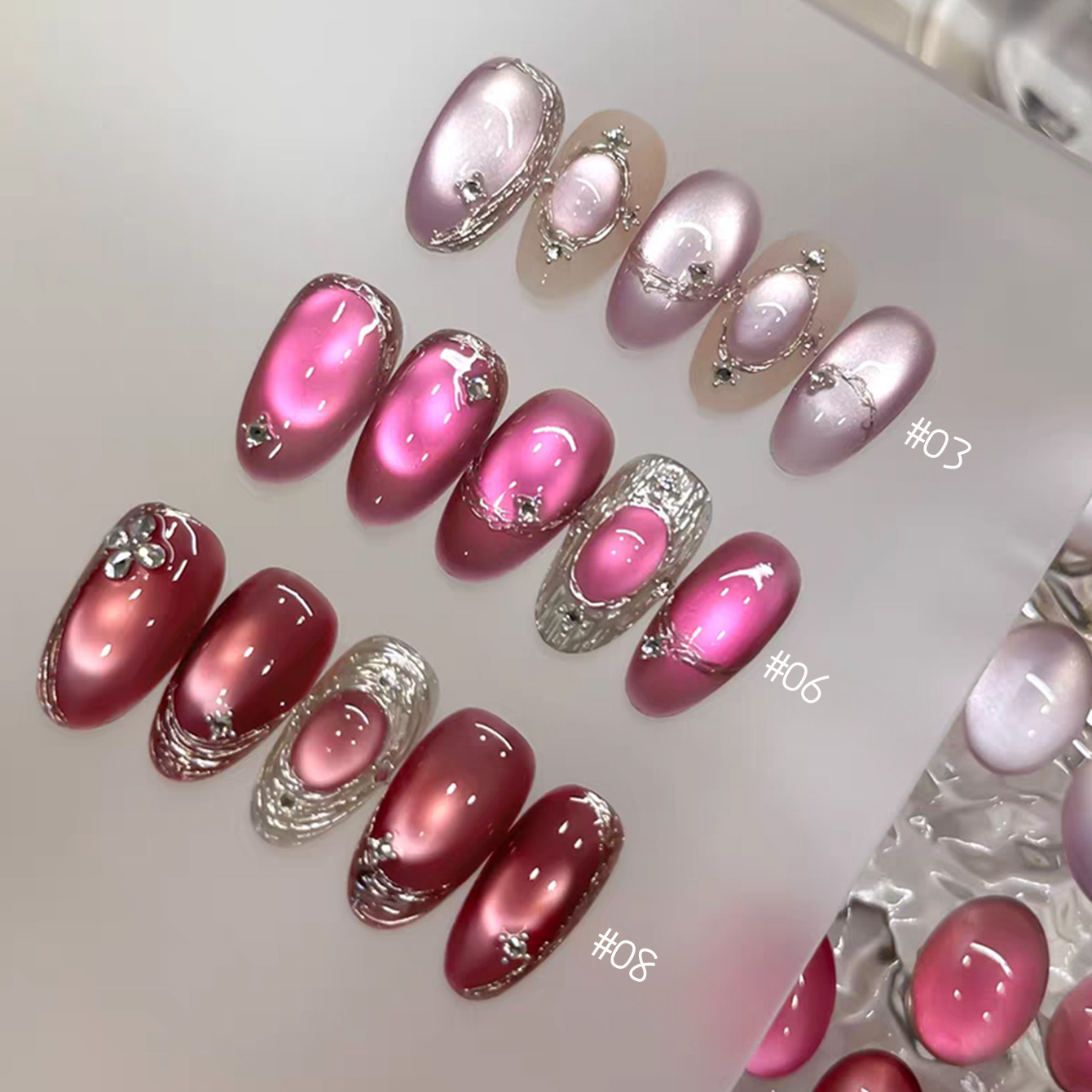 Nail Art Cat Eye Pink - 1 adet TC 2026 Yaz Popüler