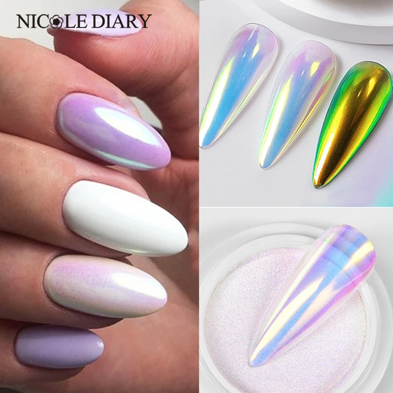 Dip Powder Nail - NICOLE DIARY Aurora Tırnak Tozu Beyaz