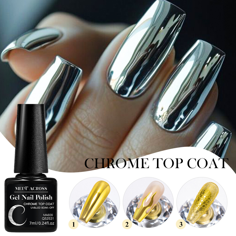 Dip Powder Nail - 7ML Krom Üst Katman Ayna Metalik