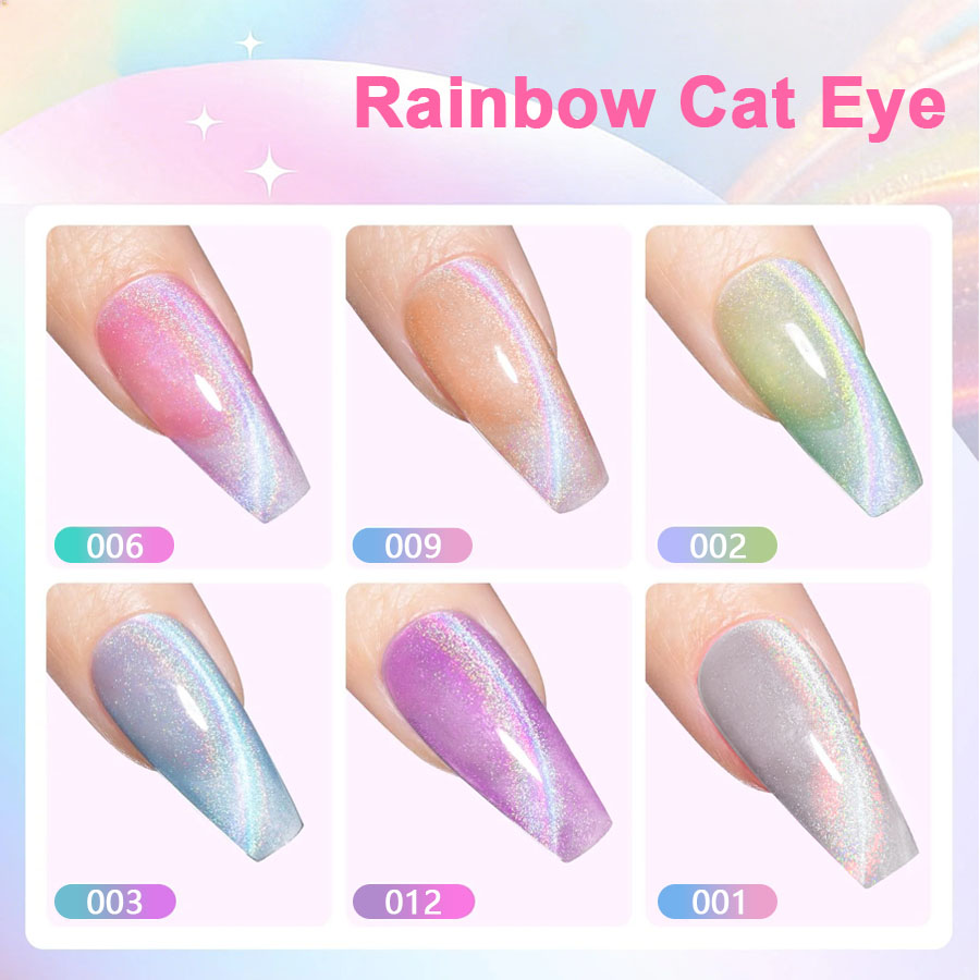 QAZIXU 1/6 Parça Gökkuşağı Ked - Nail Art Cat Eye Pink incelemesi ve fiyatı