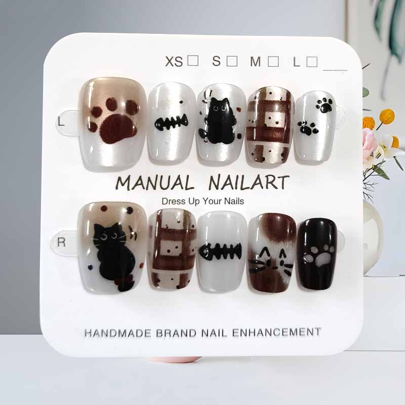 10 Adet Sevimli Karikatür Siya - Nail Art Cat Eye Pink incelemesi ve fiyatı